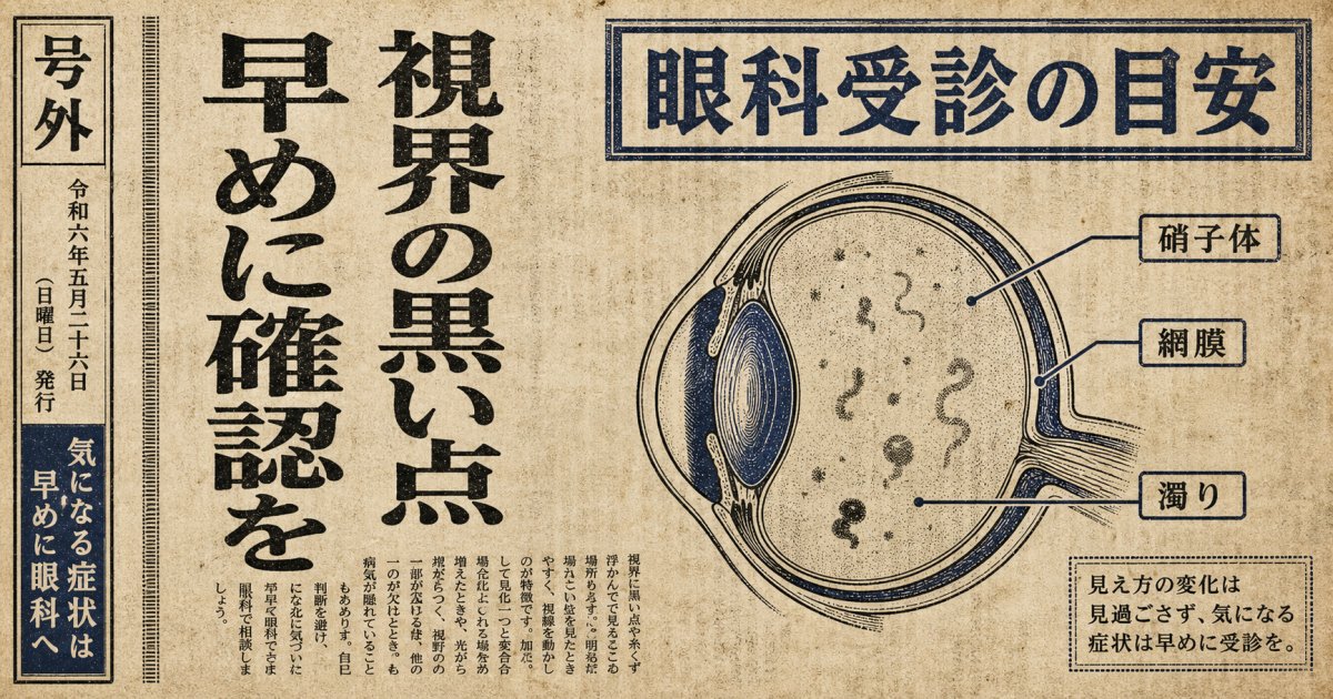 視界の黒い点は放置できる？受診すべき飛蚊症の基準と疑う病気