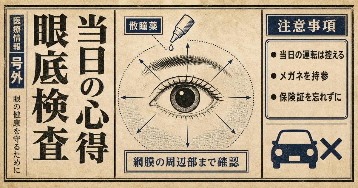 眼科で行われる詳しい検査と受診当日に知っておくべき注意点
